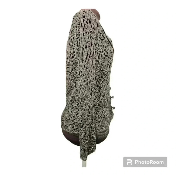 NWT Ellen Tracy Soutache Knit Cardigan and Tank Set Bronze and Gold Petite Med - Picture 3 of 16